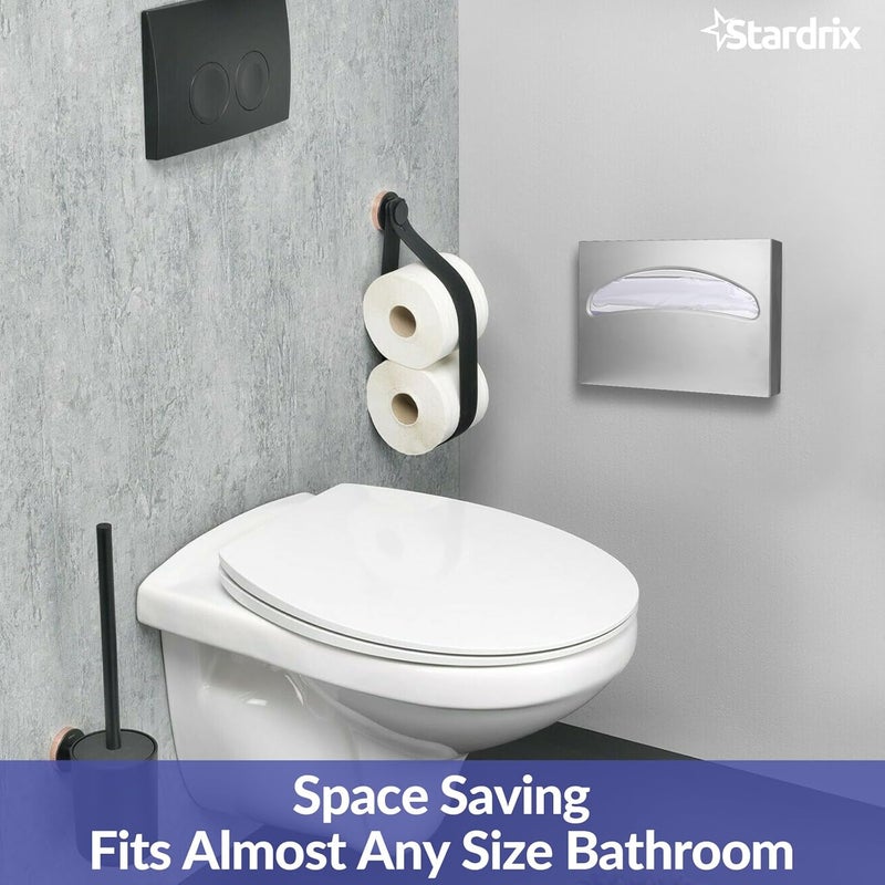 stardrix Stainless Steel Toilet Seat Cover Dispenser, Wall Mount Single or 1/2 Fold Large Capacity Toilet Seat Covers Holder for Commercial and Residential, Brushed - Image 3
